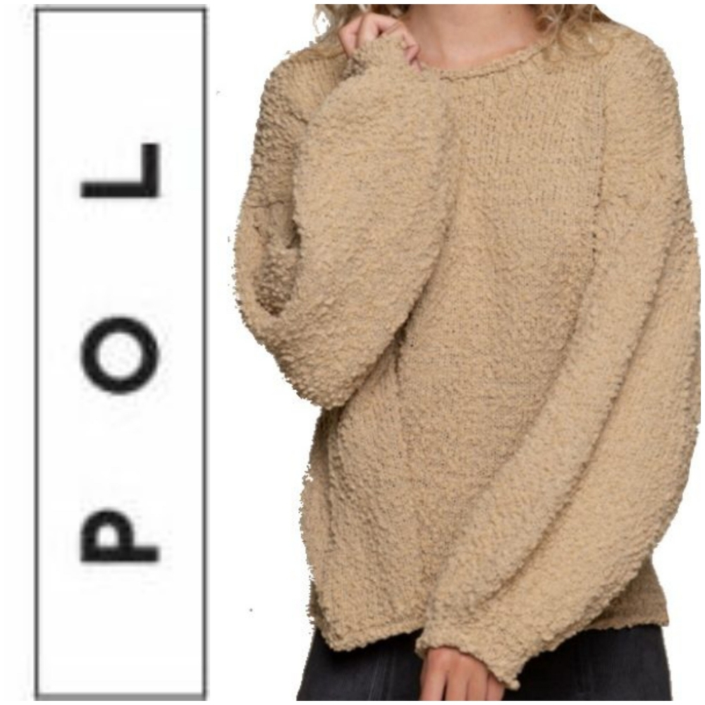 POL crewneck popcorn sweater